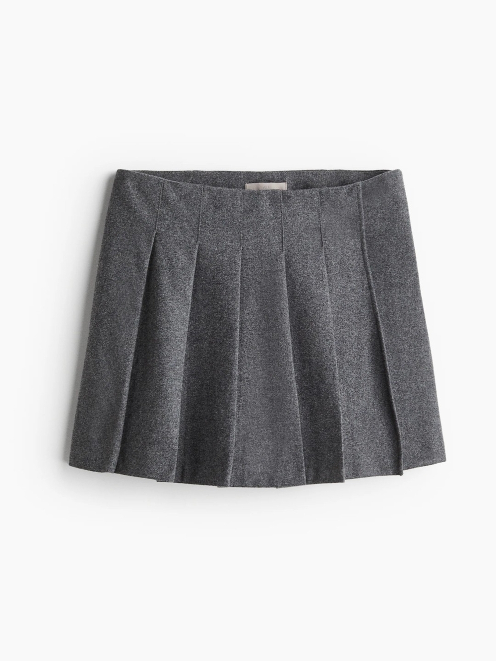 H&M Wool Pleated Mini Skirt in Charcoal Gray S